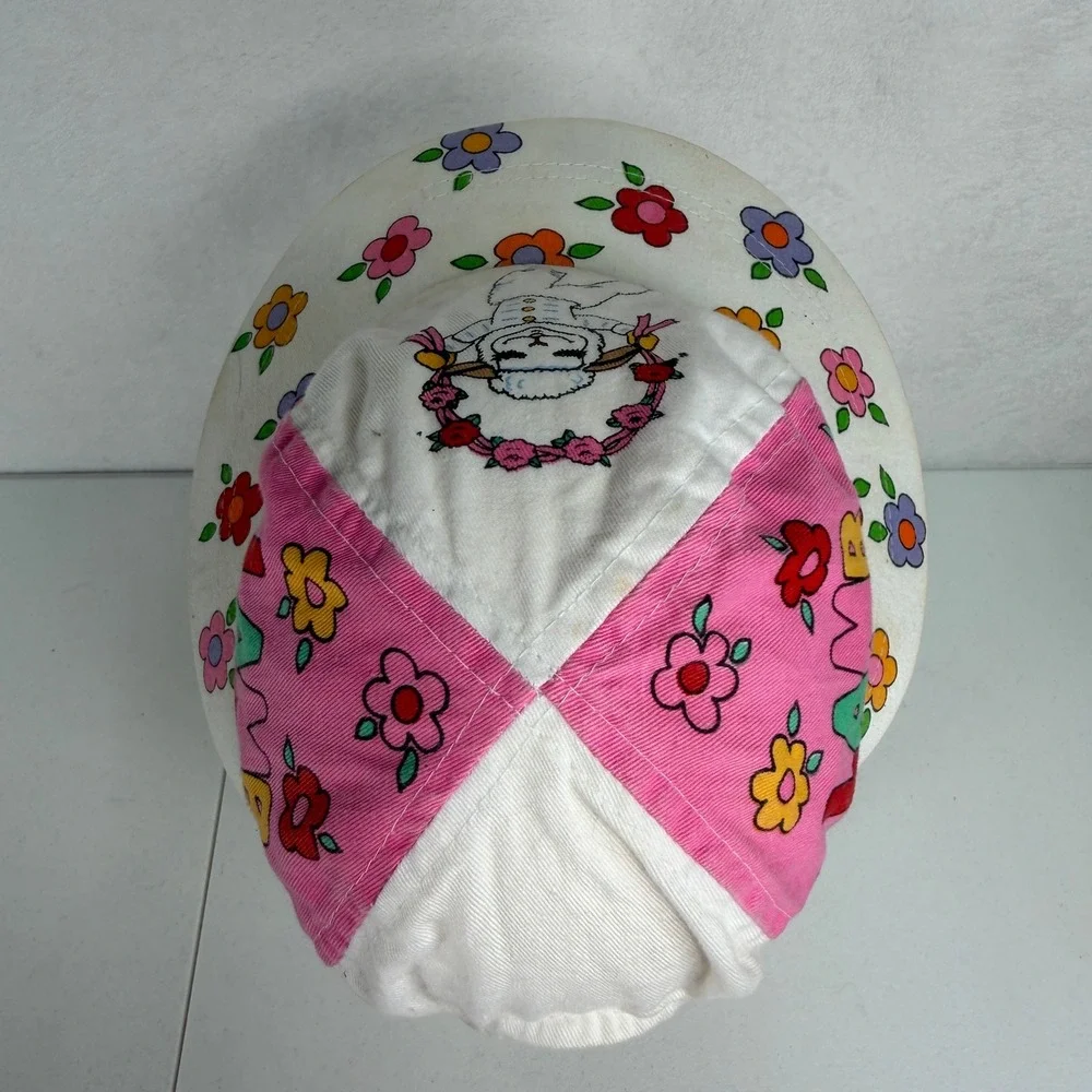 Lamb Chop & Friends Size S Hat 1993 Shari Lewis Vintage Floral Pink White Cap